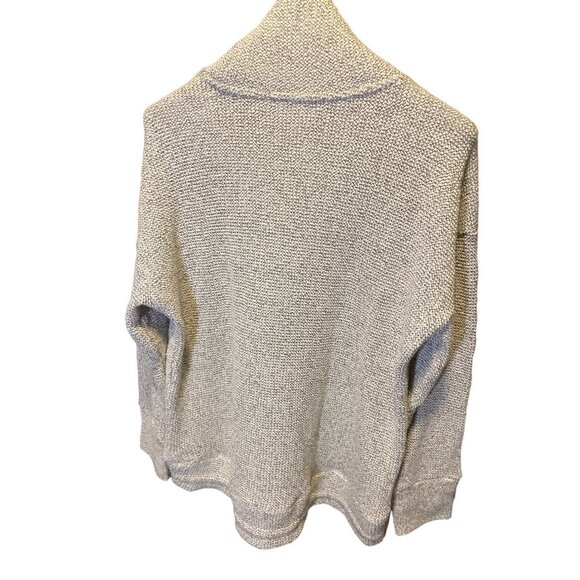M Gray White Textured Mock Neck Long Sleeve Pullover Sweater Sz XL - Picture 2 of 10